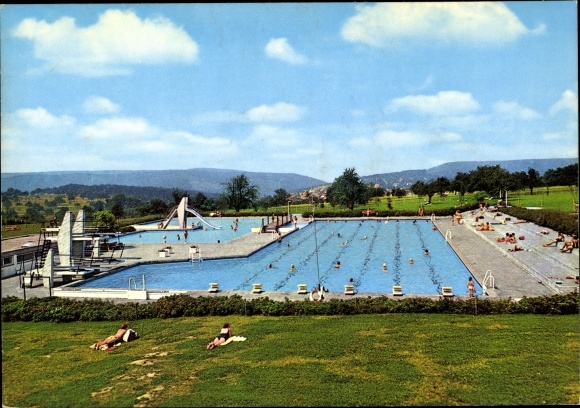 Ak Reichenbach im Albtal Waldbronn im Schwarzwald, Freibad