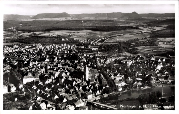 Ak Nürtingen am Neckar Württemberg, Fliegeraufnahme