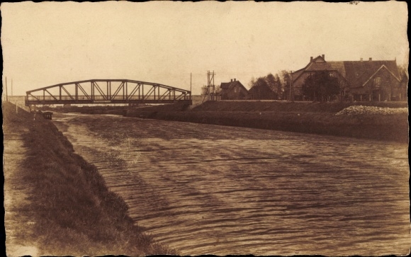 Postcard Edewecht im Ammerland, partial view, bridge