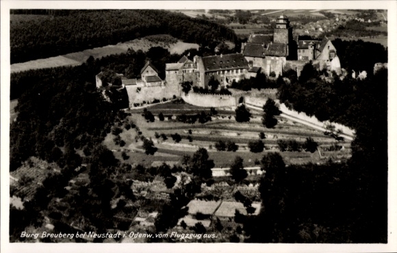 Postcard Neustadt Breuberg im Odenwald, Breuberg Castle, aerial photograph