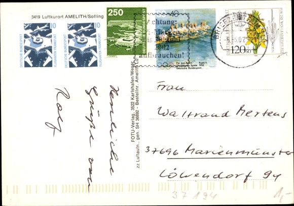Postcard Amelith Nienover Bodenfelde Lower Saxony, aerial photo