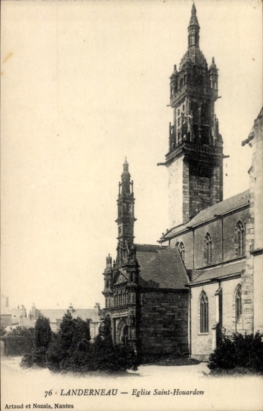 KP Landerneau Finistère, Eglise Saint-Houardon, wieża, kościół