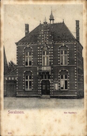 Postcard Swalmen Roermond Limburg Netherlands, Town Hall