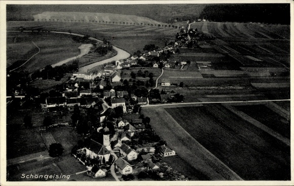 Ak Schöngeising in Oberbayern, Luftbild
