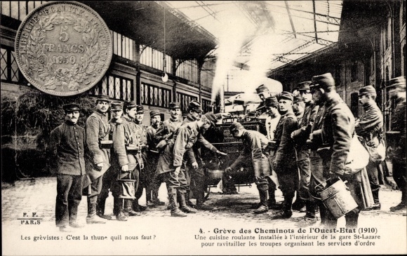 KP Paris VIII Arrondissement Élysée, Greve de Cheminots, Une cuisine roulante, Gare St. Lazare