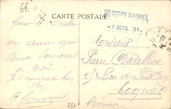 Postcard Gueret Creuse, barracks