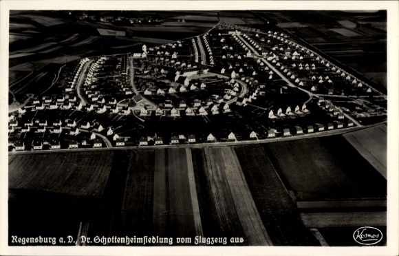 Postcard Regensburg on the Danube Upper Palatinate, aerial photograph