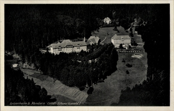 Postcard Kandern in the Black Forest Baden, aerial photograph, Luisenheim