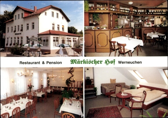 Postcard Werneuchen in the Barnim district, Restaurant & Pension Märkischer Hof, modern furnishings, dining...