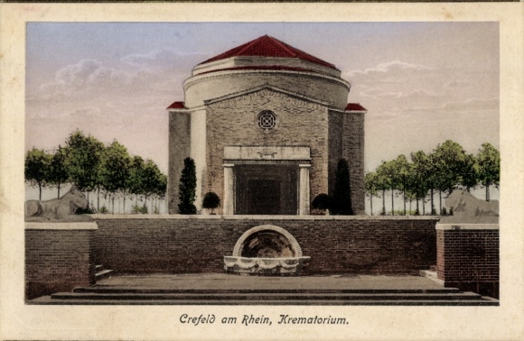 Ak Krefeld am Niederrhein, Krematorium
