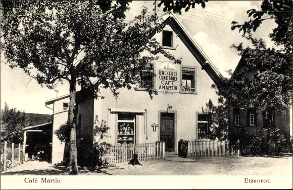 Ak Etzenrot Waldbronn BW, Bäckerei Konditorei Café Martin