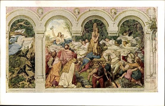 6 old Postcard series, murals