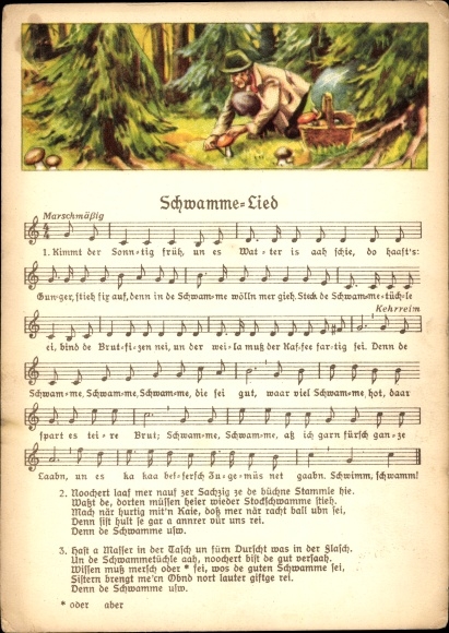 Song Postcard Schwamme Song, The sun comes early and the water is beautiful, Wilhelm Vogel, Erzgebirge