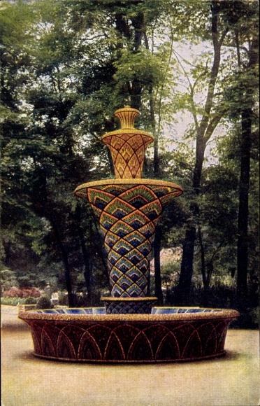 Ak Dresden, Gartenbauausstellung 1926, Großer Garten, Mosaikbrunnen, Hans Poelzig