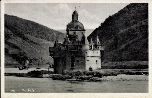 Ak Caub Kaub am Rhein, Burg Pfalzgrafenstein, Pfalz