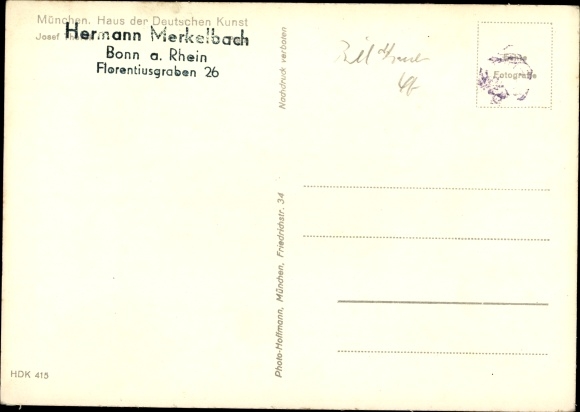 Postcard plastic by Josef Thorak, Pieta, dying, HDK 415