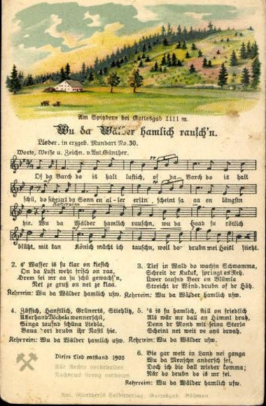 30 song cards, Anton Günther