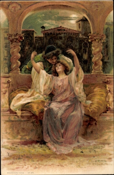 Kunstenaar litho Romeo en Julia, Shakespeare