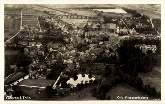 Ak Gehren Ilmenau in Thüringen, Fliegeraufnahme
