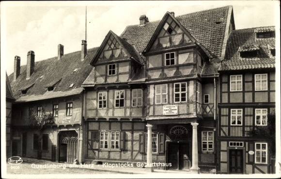 Postcard Quedlinburg im Harz, Klopstock&#39;s birthplace