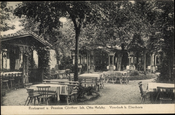 Ak Vossloch Bokholt Hanredder in Holstein, restaurant en pension Günther