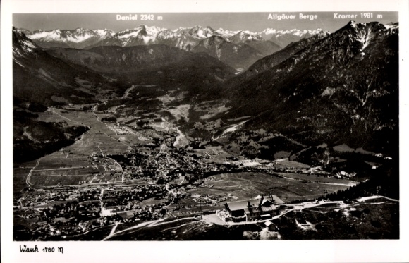 Garmisch Partenkirchen in Upper Bavaria, Wankhaus, aerial photograph