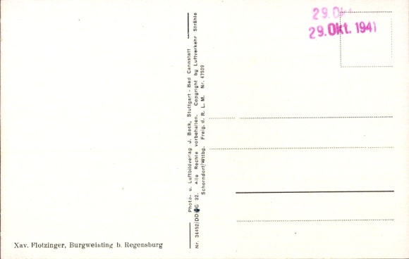 Postcard Burgweinting Regensburg on the Danube Upper Palatinate, aerial photograph