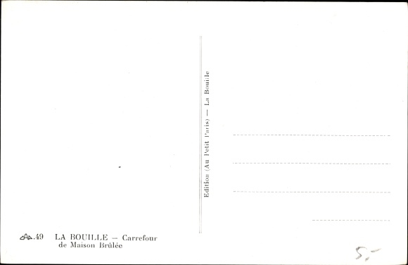 Postcard La Bouille Seine Maritime, Maison Brulée crossroads
