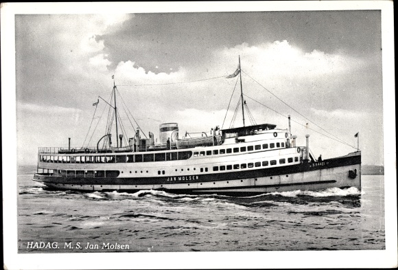 Ansichtkaart stoomschip MS Jan Molsen, HADAG