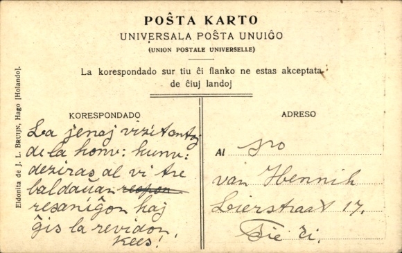 Postcard Esperanto, venkinto de la konfuzo de la lingvoj