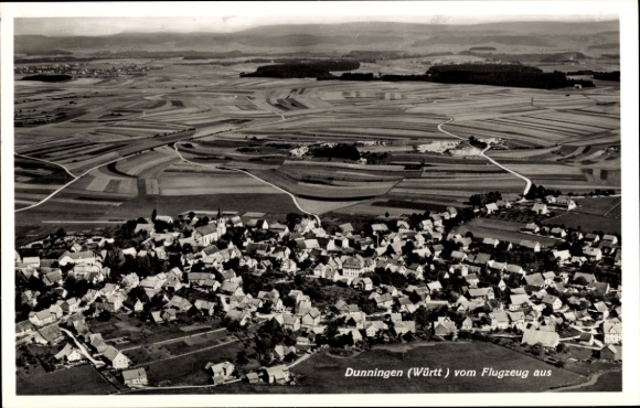 Ak Dunningen in Württemberg, Fliegeraufnahme