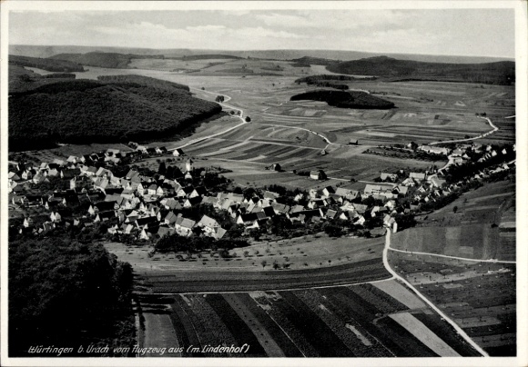Postcard Würtingen St. Johann Swabian Alb Württemberg, aerial photograph