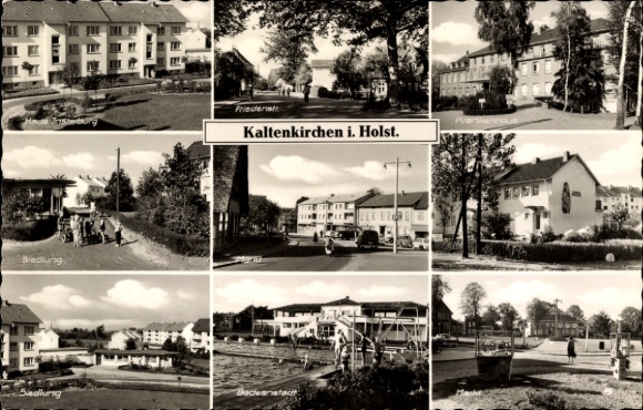 Ak Kaltenkirchen in Holstein, Siedlung, Krankenhaus, Freibad, Markt, Haus Insterburg