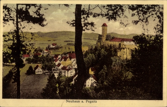 Ansichtkaart Neuhaus an der Pegnitz Midden-Franken, gedeeltelijk aanzicht