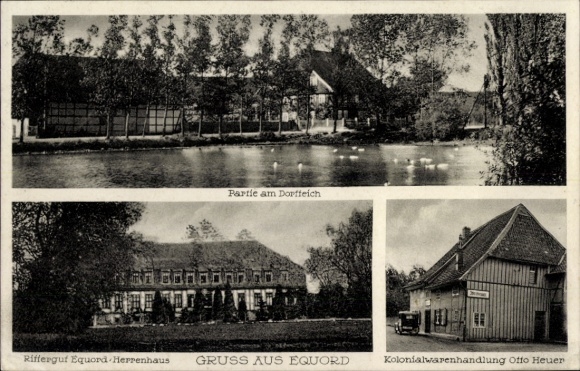 KP Equord Hohenhameln w Dolnej Saksonii, dwór, dwór, staw, budynek handlowy Otto Heuer