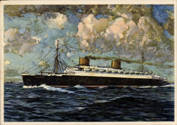 Artist Postcard Graf, G., Steamer Europa, North German Lloyd Bremen