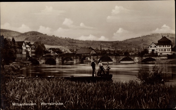 KP Witzenhausen an der Werra Hesse, most Werra, widok na miasto