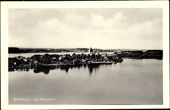 Postcard Ratzeburg, general view, cathedral