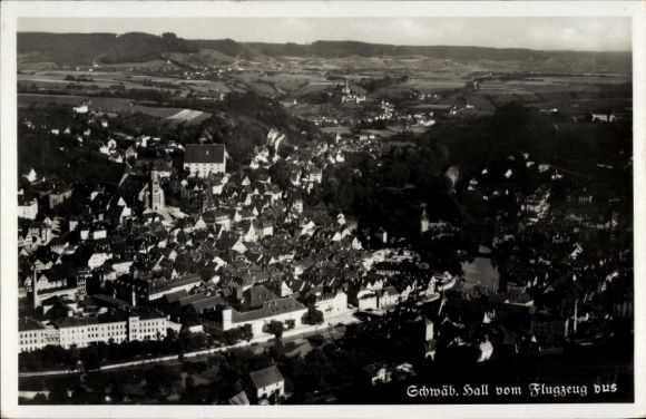 Postcard Schwäbisch Hall in Württemberg, aerial photograph