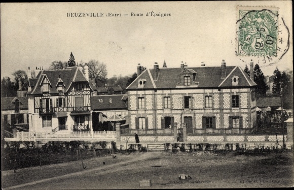 Postcard Beuzeville Eure, Route d&#39;Epaignes