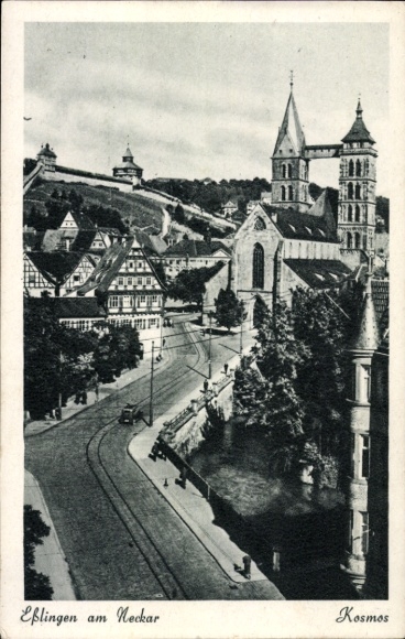 Ak Esslingen am Neckar, Straßenansicht