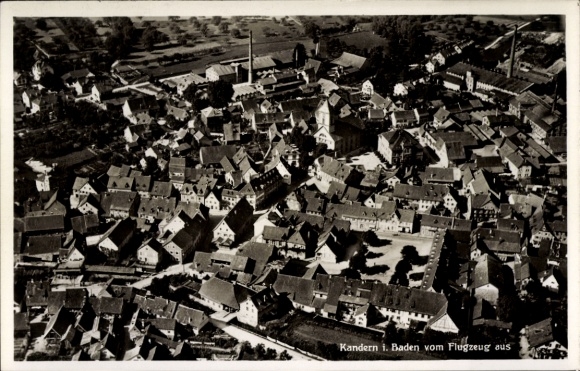 Postcard Kandern in the Black Forest Baden, aerial photograph