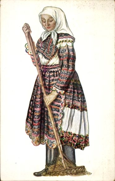Artysta KP Turkovic, G., chorwackie stroje ludowe, żona rolnika z Bistry