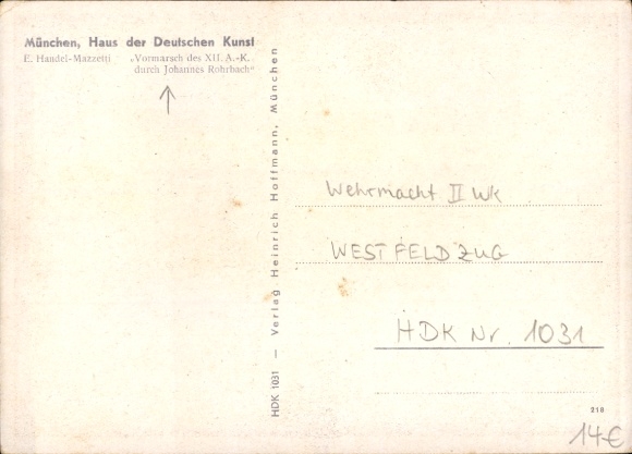 Artist Postcard E. Handel-Mazzetti, Advance of the XII. AK by Johannes Rohrbach, Wehrmacht, WW2