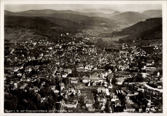 Ak Lahr in Baden Schwarzwald, Fliegeraufnahme