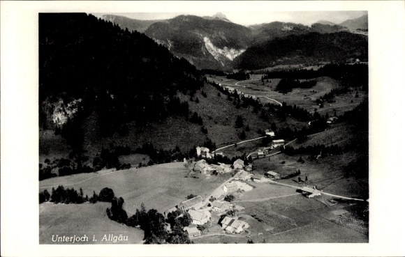 Postcard Unterjoch Bad Hindelang in the Oberallgäu, aerial photograph