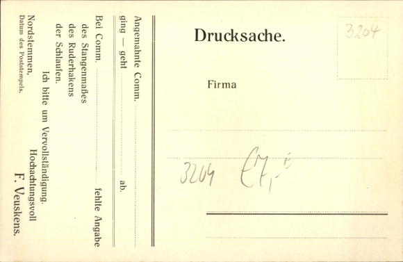 Postcard Nordstemmen in Lower Saxony, workshop, metal workshop F. Veuskens