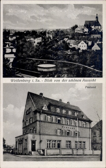 Ak Weißenberg in Sachsen, Blick auf Weißenberg, Postamt, schöne Aussicht