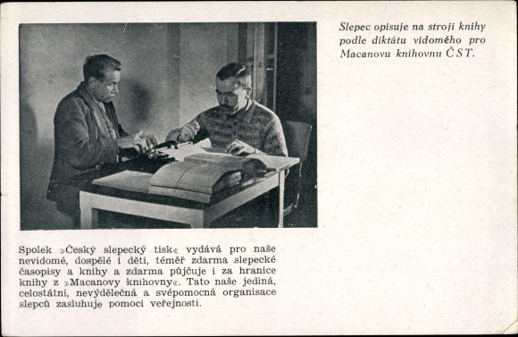 If Slepec describes the books on the typewriter according to the dictation visible for the Czech language. ST