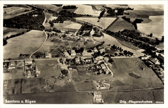 Postcard Samtens on Rügen, aerial photograph